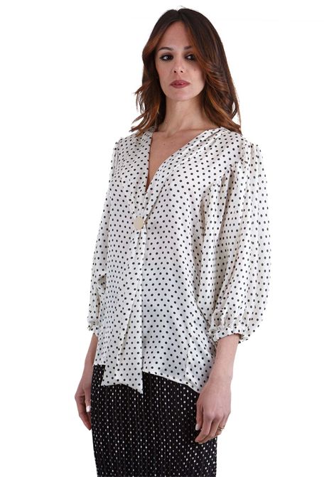 Camicia stampa pois con maniche a sbuffo SIMONA CORSELLINI | Bluse | CPBL001010359